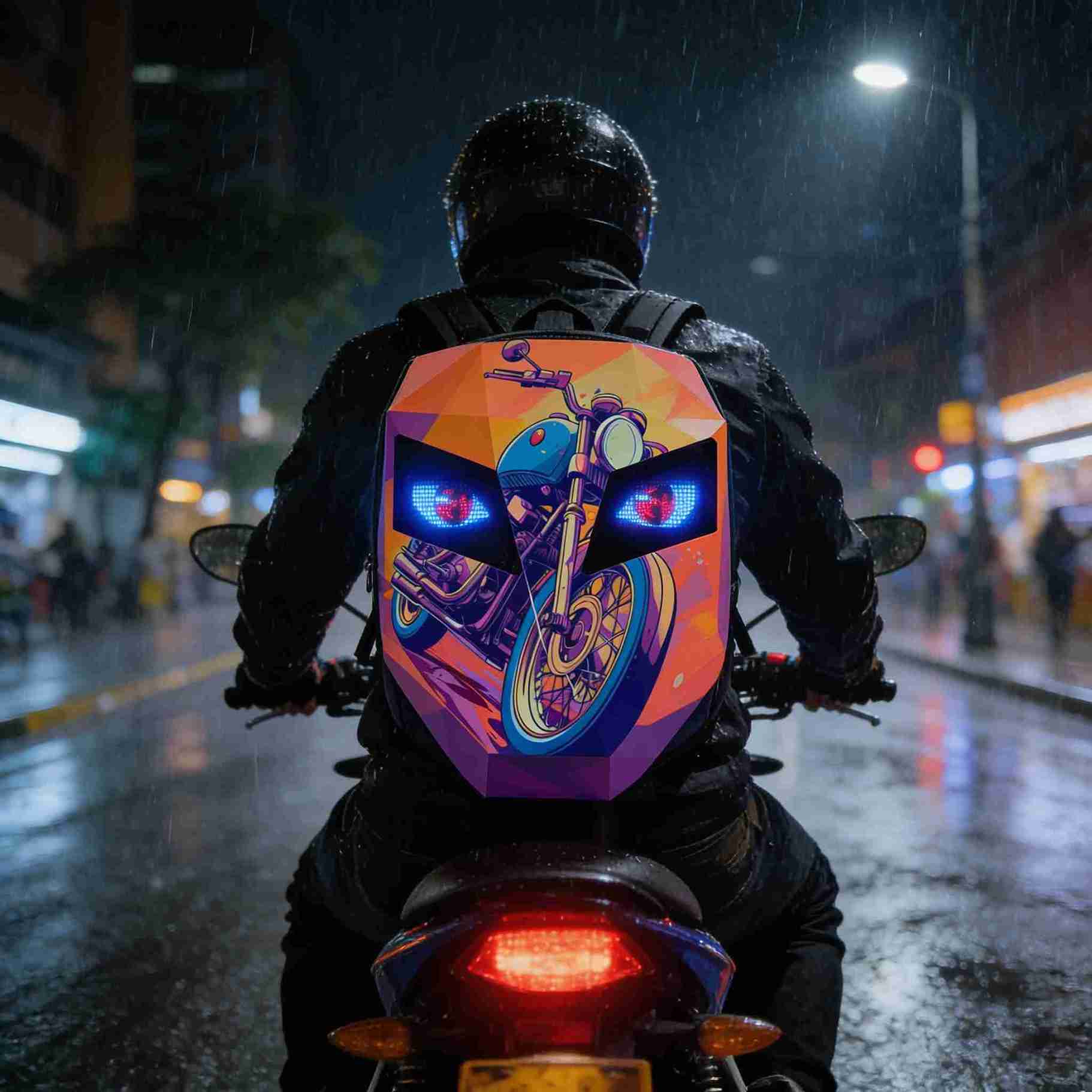 Morral Semi Impermeable LED Moto Colores - MTK502 + Power Bank